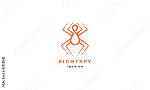 spider  S or eight logo vector illustration design