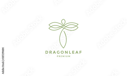 animal insect dragonflies line art outline ornament logo vector illustration design