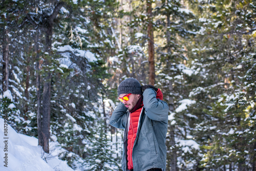 Man with winter gear