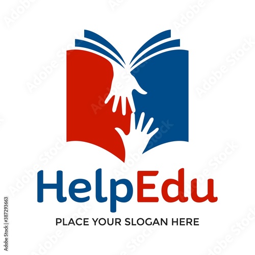 Help education vector logo template. This design use book symbol. Suitable for solidarity business.