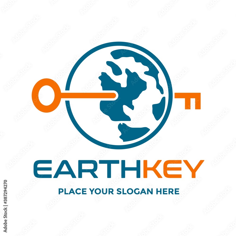 Globe or earth key vector logo template. This design use planet symbol. Suitable for internet, world and business. Globe or earth key vector logo template. This design use planet symbol. Suitable for internet, world and business.