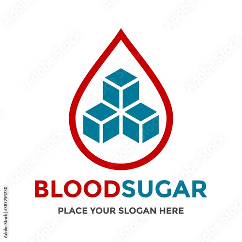 Blood sugar vector logo template. This design use glucose symbol. Suitable for medical business.