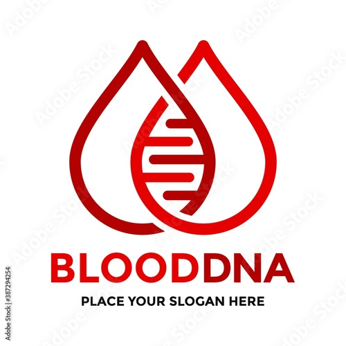 Blood dna vector logo template. This design use chromosome symbol. Suitable f.or science