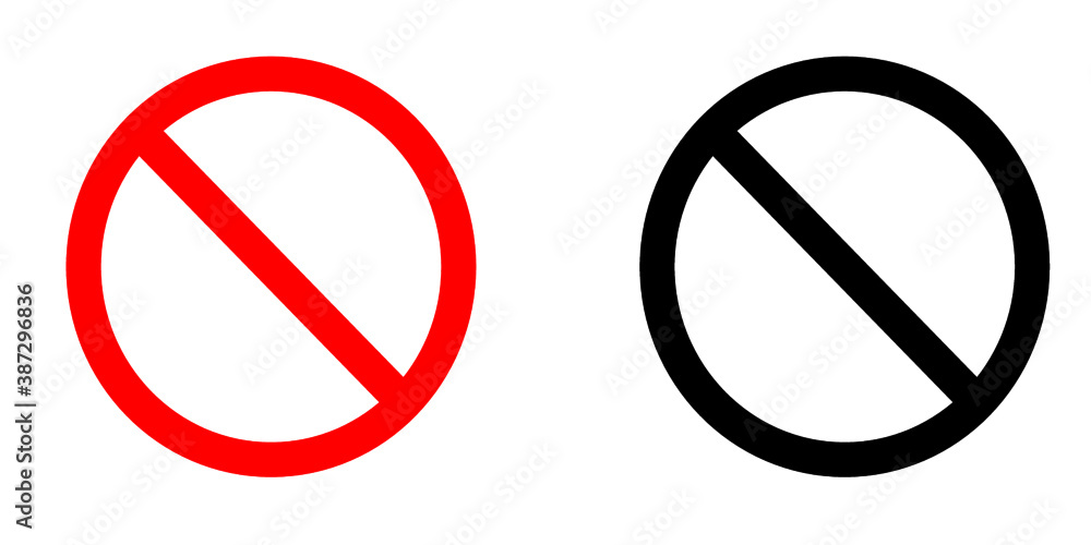 Pair of No Entry Signs - Vector Art Illustration - New 2020 Pair of No Entry Signs - Vector Art Illustration - New 2020