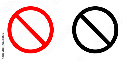 Pair of No Entry Signs - Vector Art Illustration - New 2020