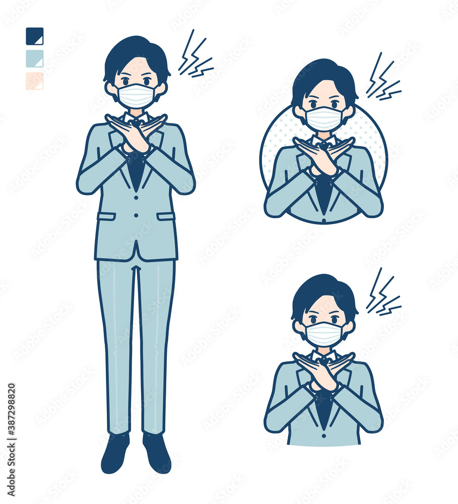 simple suit businessman mask_Cross-with-arms simple suit businessman mask_Cross-with-arms