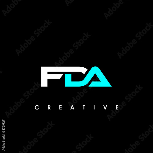 FDA Letter Initial Logo Design Template Vector Illustration