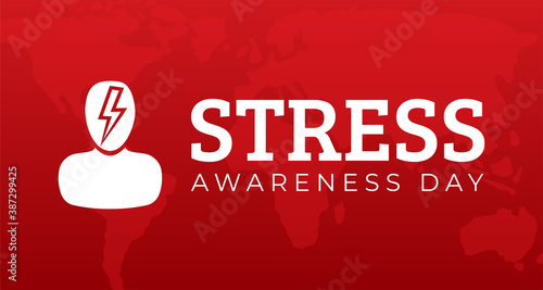 Red Stress Awareness Day Background Banner Illustration