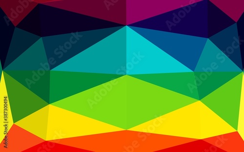 Dark Multicolor  Rainbow vector triangle mosaic template.