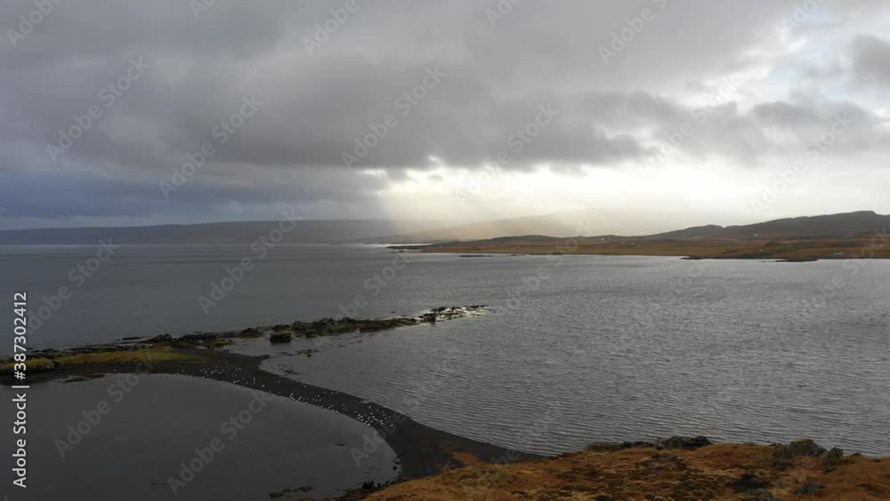 Aerial view of Reykjavik coastline in Iceland Aerial view of Reykjavik coastline in Iceland