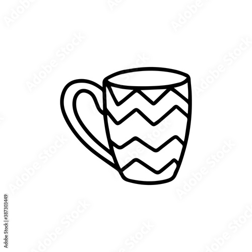cute mug with pattern. Vector illustration. Doodle