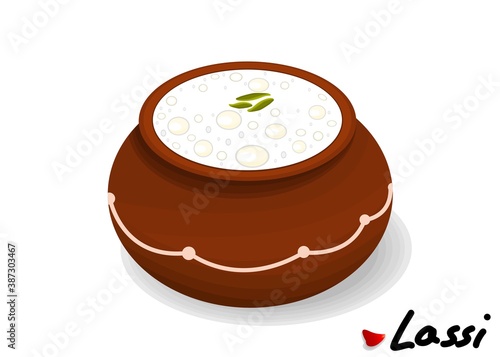 Lassi indian Sweet Dish Food Vector