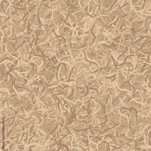 Military camo seamless pattern vector background print. Desert dried grass