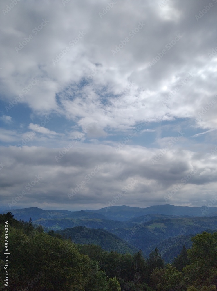 clouds over the mountains