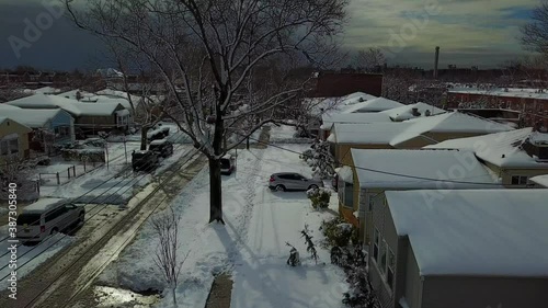 Wallpaper Mural Aerial View of Snow Covered Neighborhood Homes in Brooklyn Torontodigital.ca