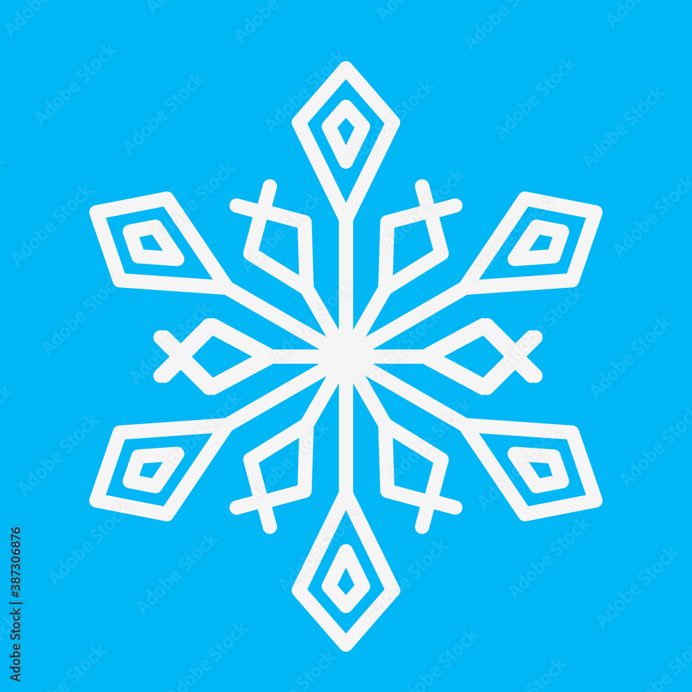 Snowflake icon. Outline vector icon. Thin line Christmas holiday symbol. Snow for creation of New Year artistic compositions. Winter decoration vector illustration Snowflake icon. Outline vector icon. Thin line Christmas holiday symbol. Snow for creation of New Year artistic compositions. Winter decoration vector illustration
