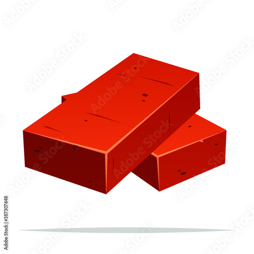 Bricks construction material vector isolated illustration