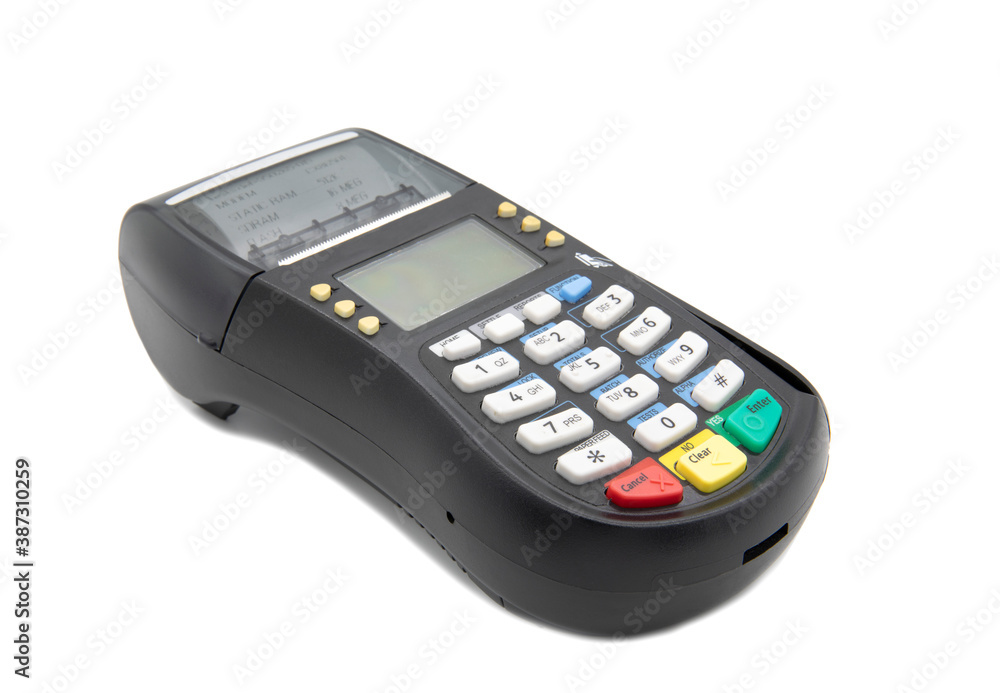 Credit card reader isolated on white background Credit card reader isolated on white background