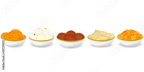 Indian Sweets or Mithai Like Jalebi,Soan papdi,mysore pak,rasgulla,gulab jamun