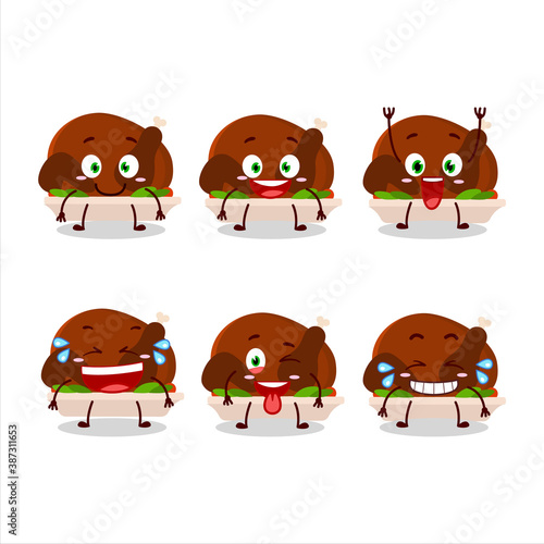 Cartoon character of turkey meat with smile expression