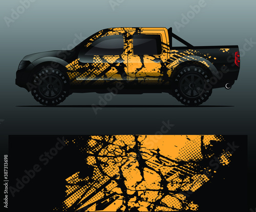 Truck decal graphic wrap vector, abstract background