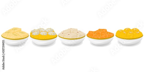 Indian Sweets or Mithai Like Laddu,Kalakand