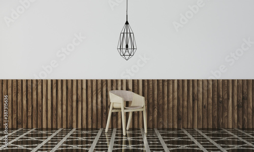 Dark poly lamp in modern interior