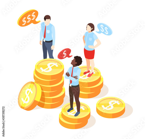 Salary Discrimination Isometric Composition