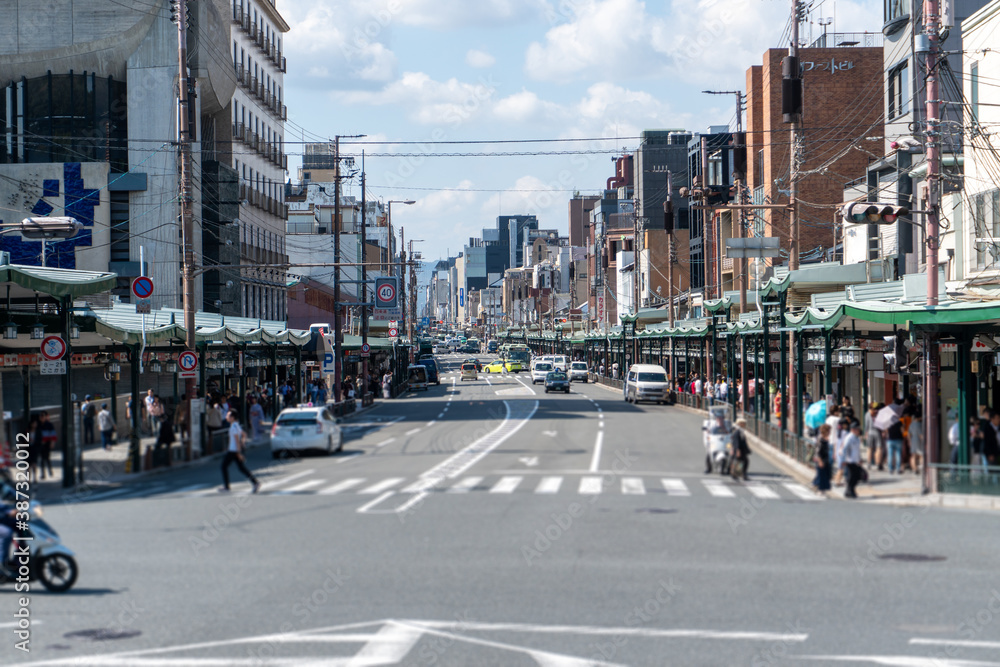 Naklejka premium 京都 道路 イメージ