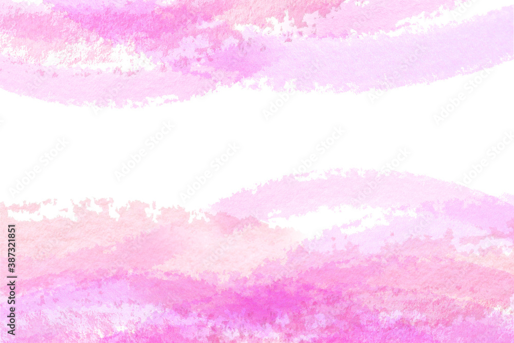ピンクの水彩タッチの背景素材　アブストラクト　
