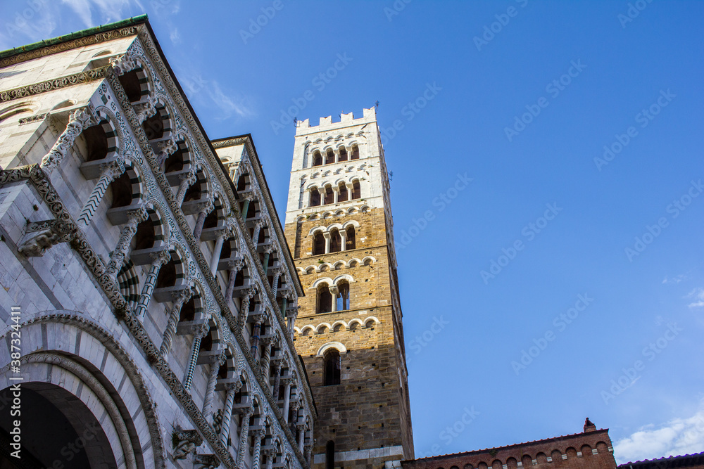 View of San Martino Cathedral and Tower, Lucca, Italy