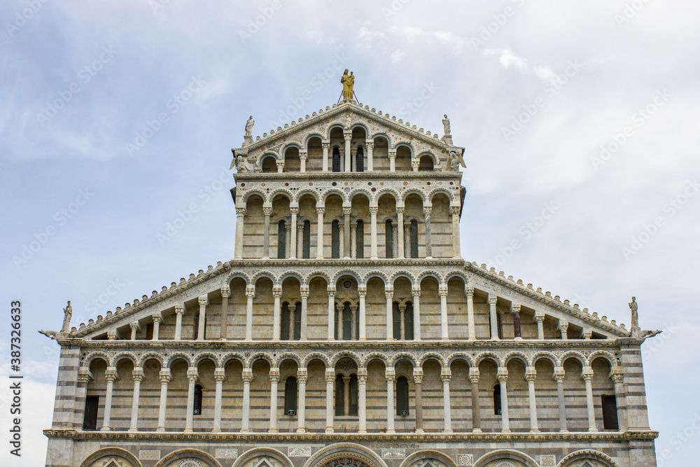 View of Pisa Cathedral in Piazza dei Miracoli on a Summer Day