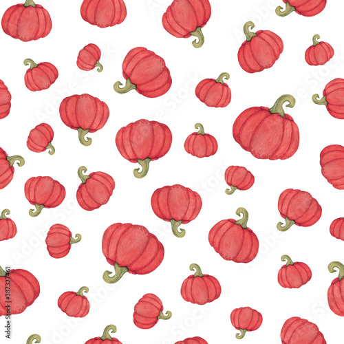 coral pumpkins pattern