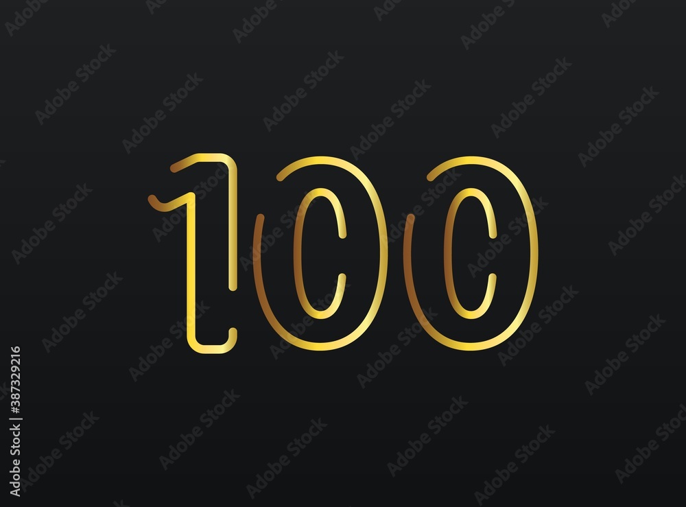 100 Year Anniversary celebration number vector, modern and elegant golden design. Eps10 illustration 100 Year Anniversary celebration number vector, modern and elegant golden design. Eps10 illustration