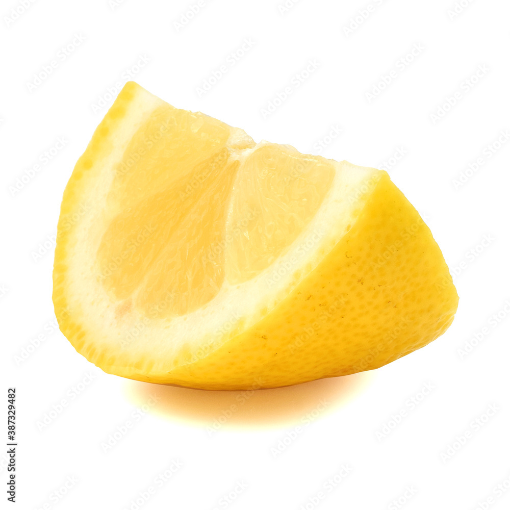 Lemon slice closed up isolated on white Lemon slice closed up isolated on white