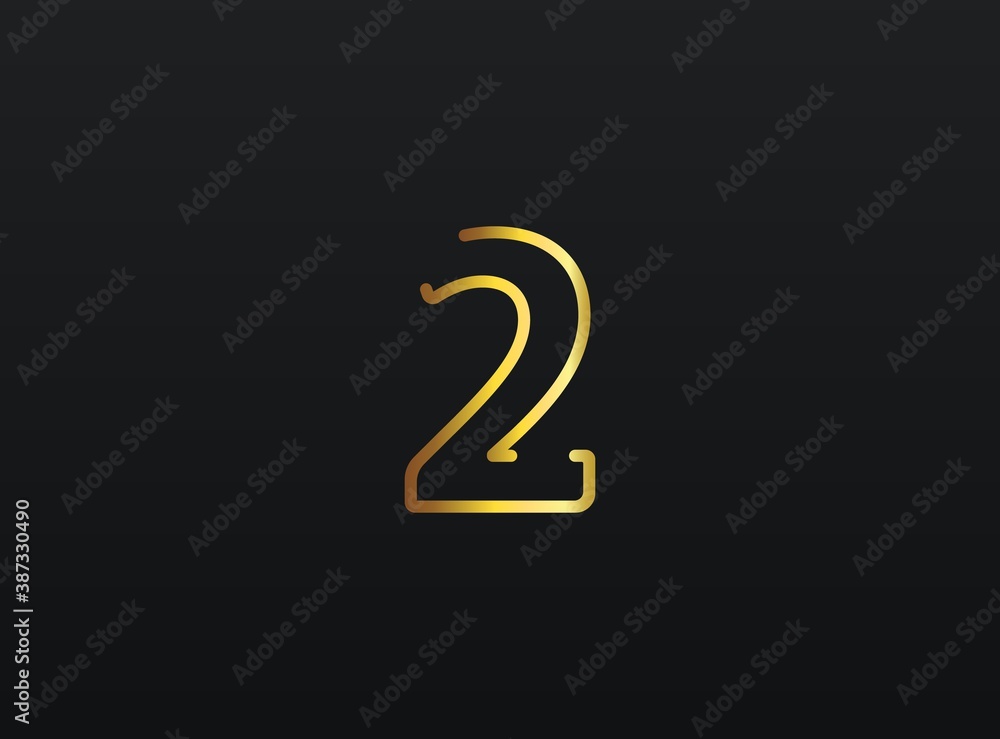 2 Year Anniversary celebration number vector, modern and elegant golden design. Eps10 illustration 2 Year Anniversary celebration number vector, modern and elegant golden design. Eps10 illustration