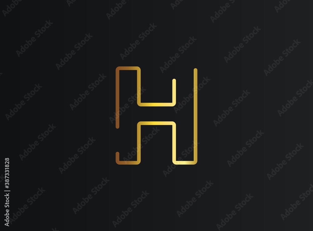 H number logo, modern and elegant golden design. Eps10 vector illustration H number logo, modern and elegant golden design. Eps10 vector illustration