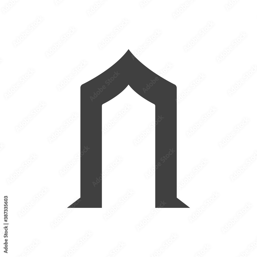 Mosque window vector icon design template Mosque window vector icon design template