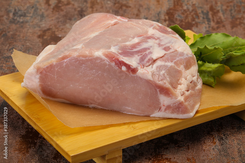 Raw pork meat piece for cooking