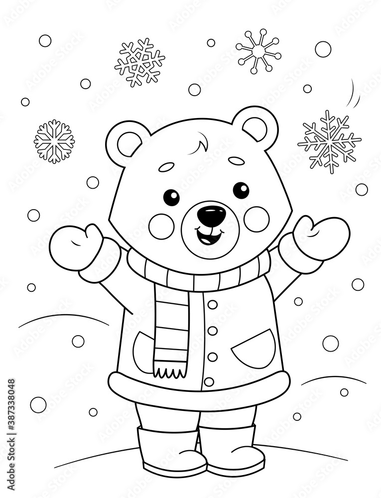 livro para colorir com uma página de bear.coloring para jogos  kids.educational para crianças pré-escolares. planilha. 14325860 Vetor no  Vecteezy