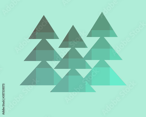 Christmas tree square pattern vector