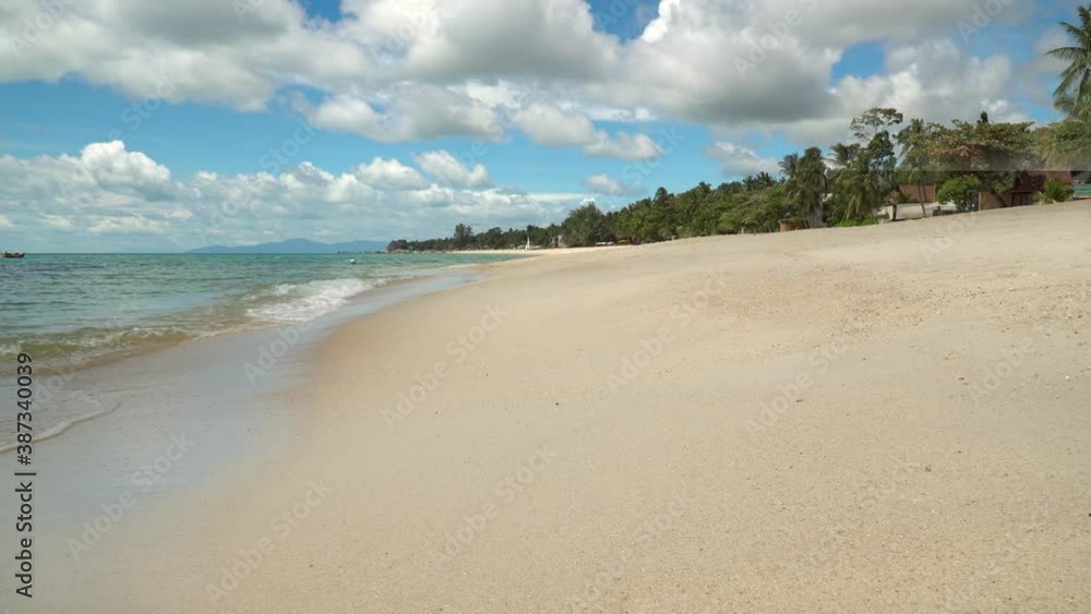 White sand at Lamai Beach, Koh Samui, Thailand. After Covid had no tourists make the sea complete ecological recovery ,nature balance