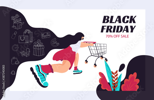 Web page design templates for discounts on purchases. Landing Page. Web banner templates. Theme Black Friday. Big Sale. Vector illustration
