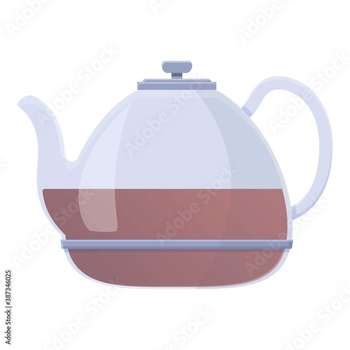 Transparent tea pot icon. Cartoon of transparent tea pot vector icon for web design isolated on white background