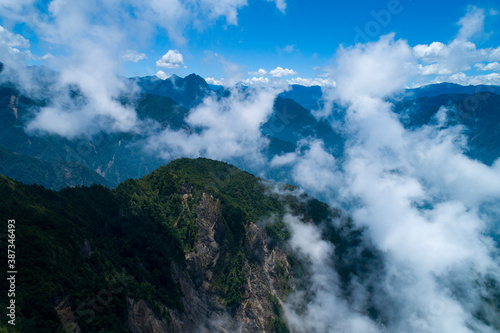 July 18, 2018, Aerial View of Dasyueshan means “Daxueshan Mountain”. This is a national forest recreation area which located in Taichung County, the center of Taiwan.
