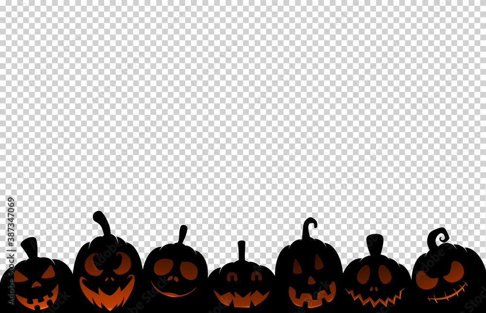 Scary pumpkin face on transparent background PNG - Similar PNG