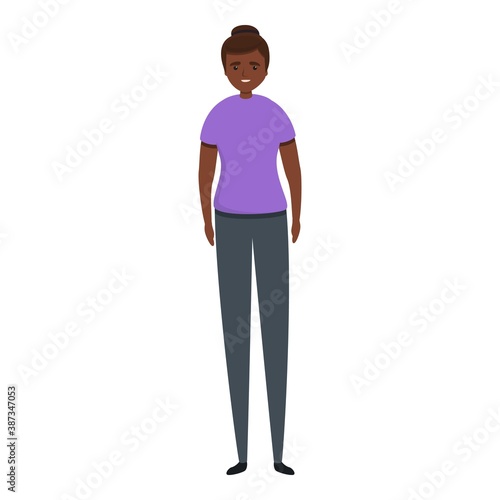 African mature woman icon. Cartoon of african mature woman vector icon for web design isolated on white background