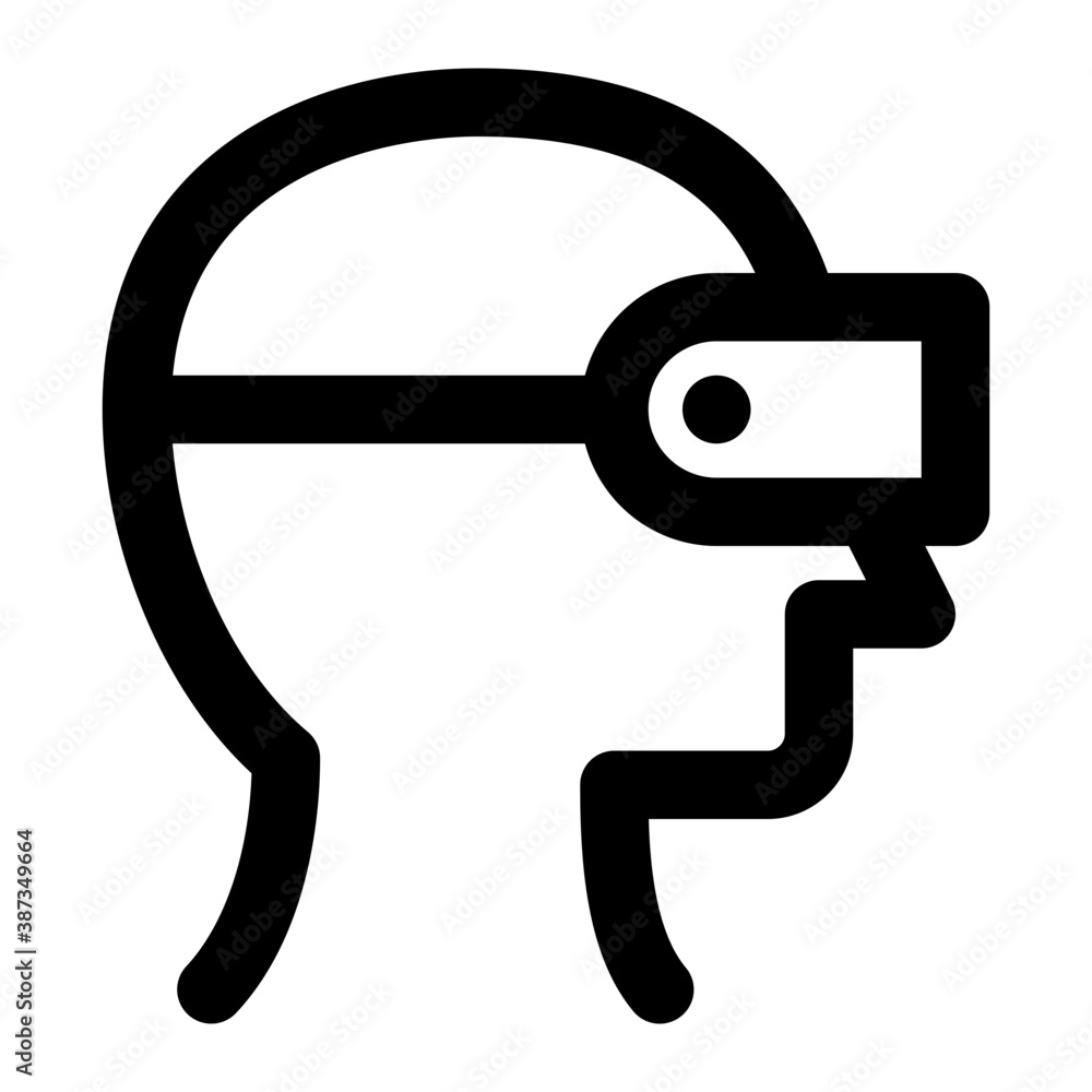 Virtual Reality Line Icon Vector Virtual Reality Line Icon Vector