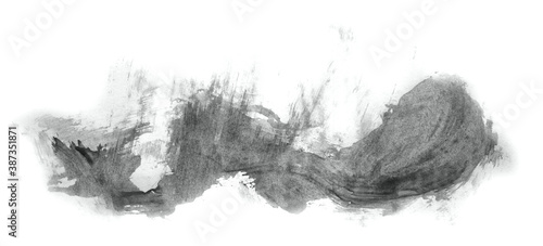 Abstract watercolor background hand-drawn on paper. Volumetric smoke elements. Neutral Gray color. For design  web  card  text  decoration  surfaces.