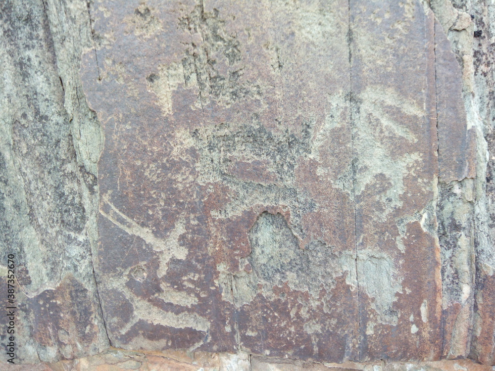 Ancient paintings on the mountain stones